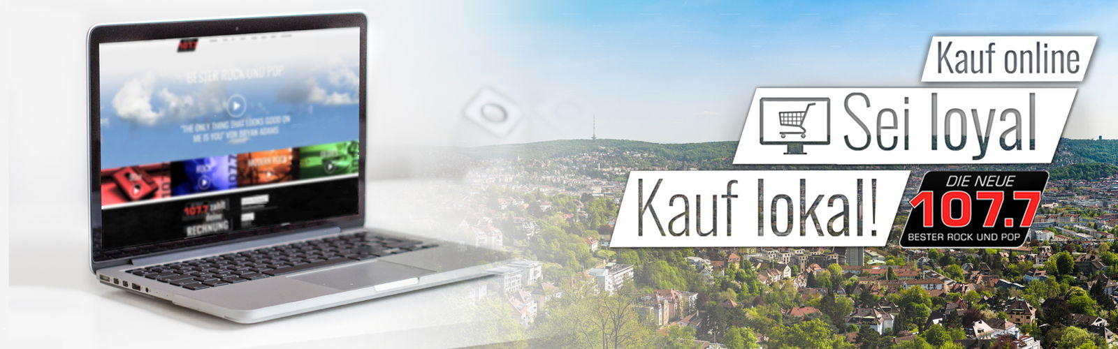 Header Kauf Online. Sei loyal. Kauf lokal. 