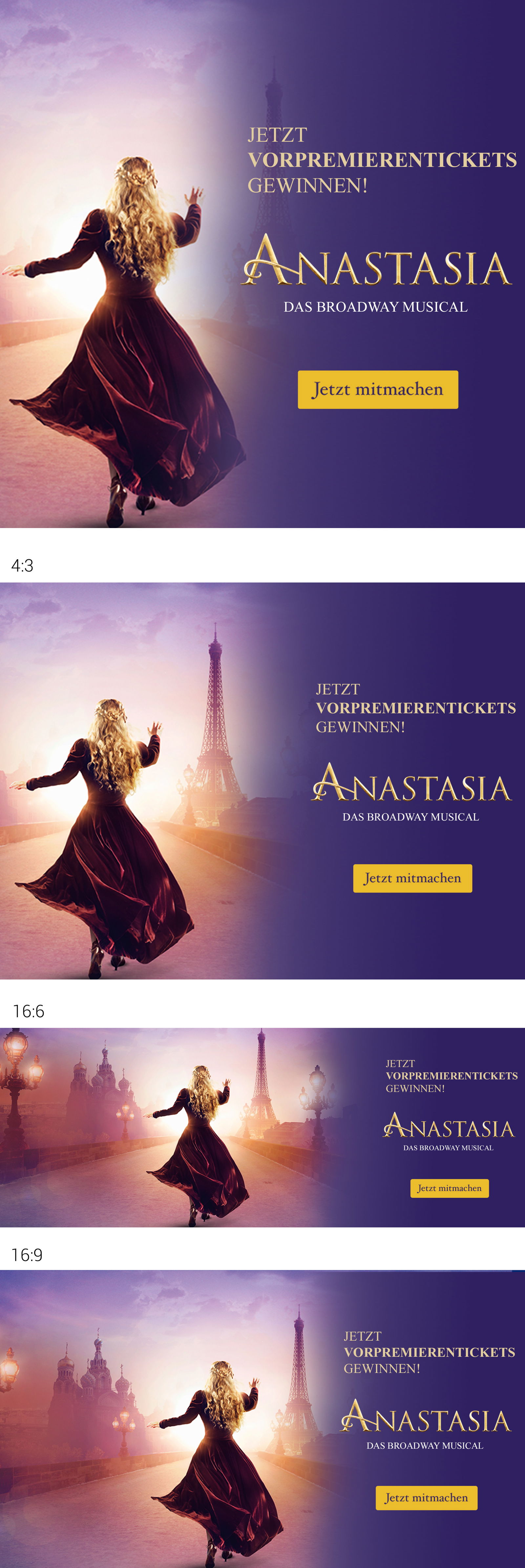 ANASTASIA - Das Broadwaymusical - mit dem Kunden Stage Entertainment
