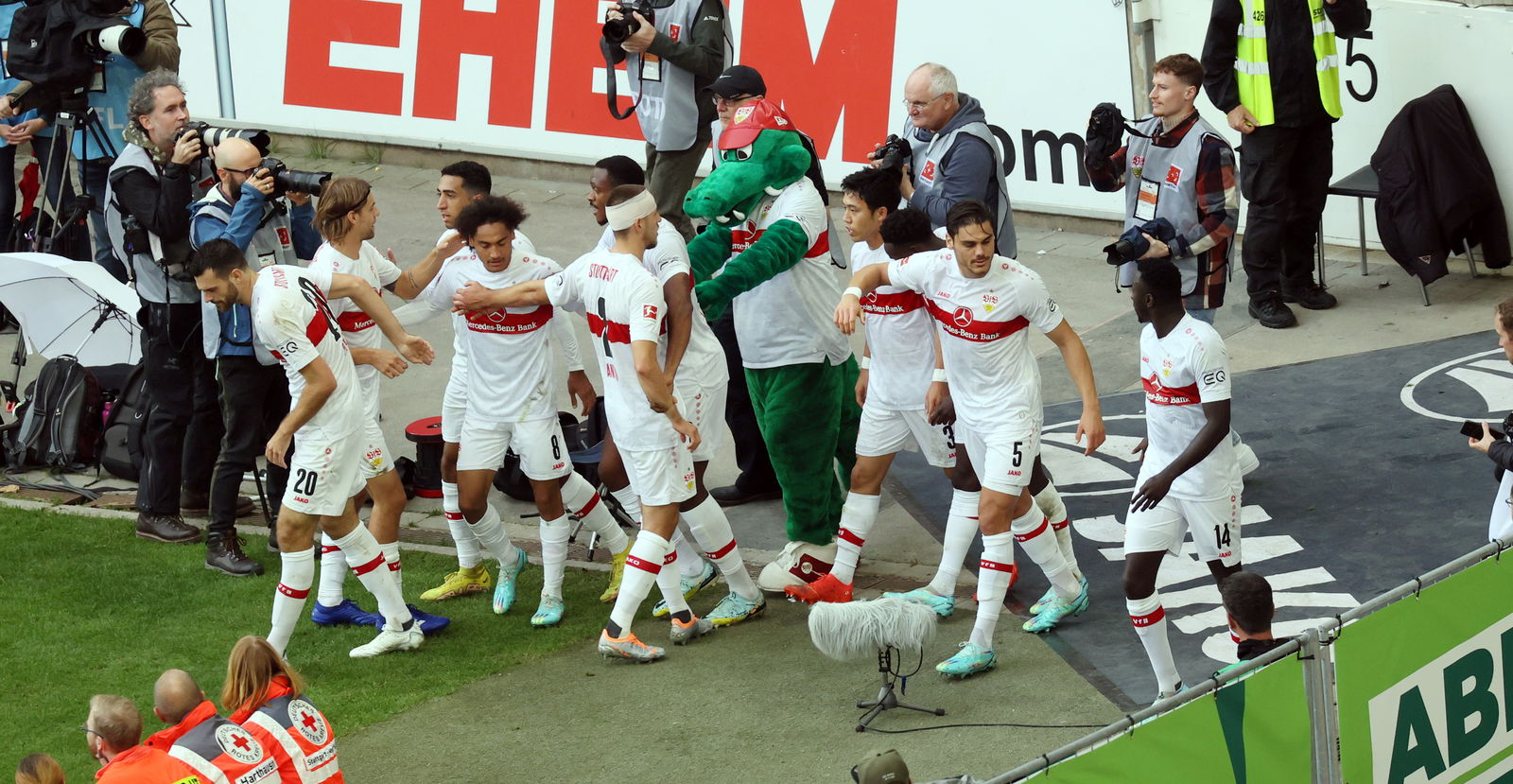 Mannschaft einlaufen