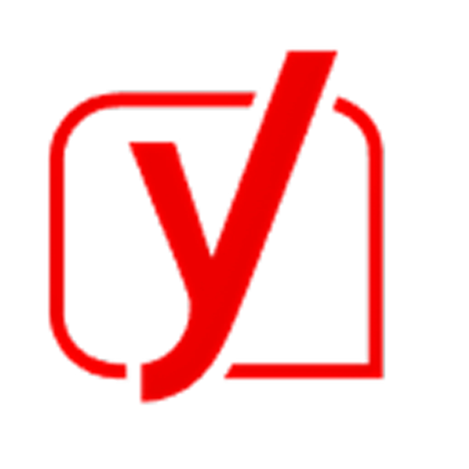 Rotes Y für ENYMA in einem Rahnen - Symbol