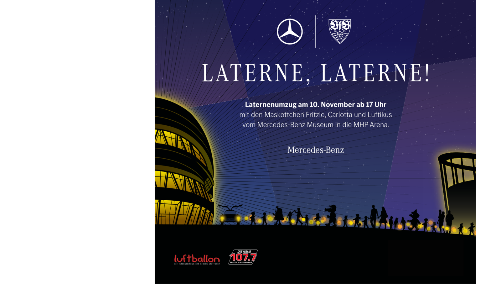 Mercedes Benz Museum - der größte Laternenumzug in der Region