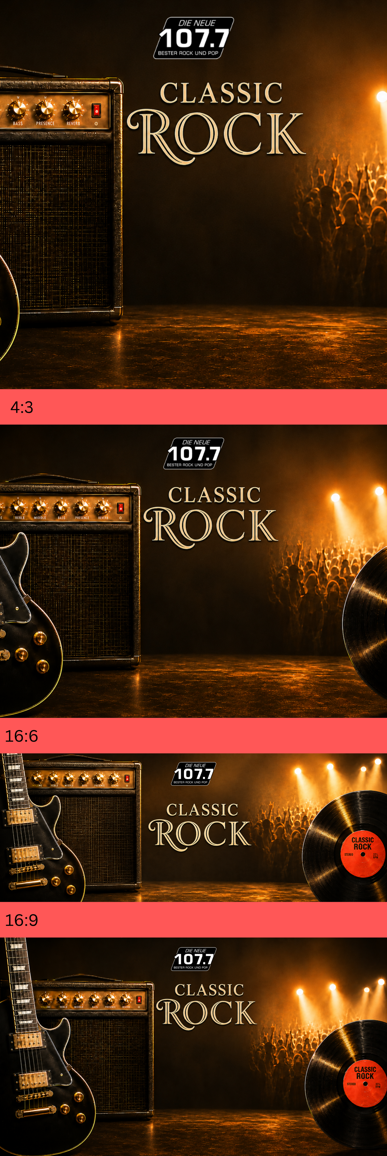 Classic Rock verschiedene Größen