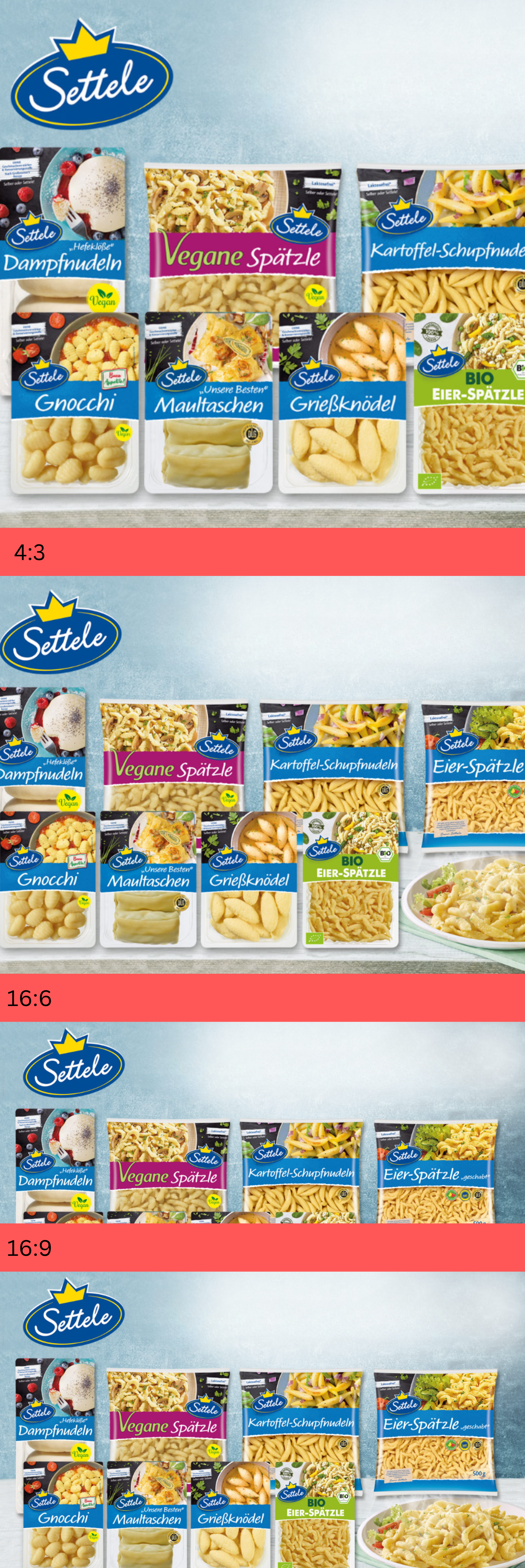 Settele Produktauswahl