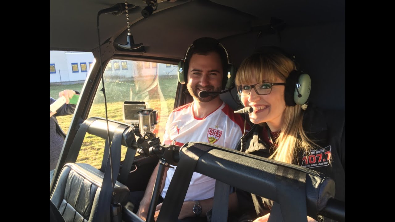 Die Neue 107.7 zahlt Deine Rechnung - Helikopterflug von der Arbeit zum VfB-Spiel